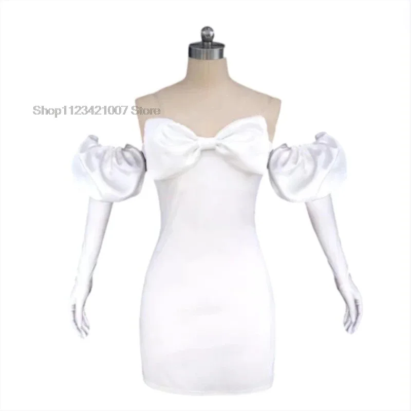 Anime Alien Stage Sua Cosplay Costume Women Cute White Dress Headwear Fancy Party Clothing Halloween Carnival Uniforms