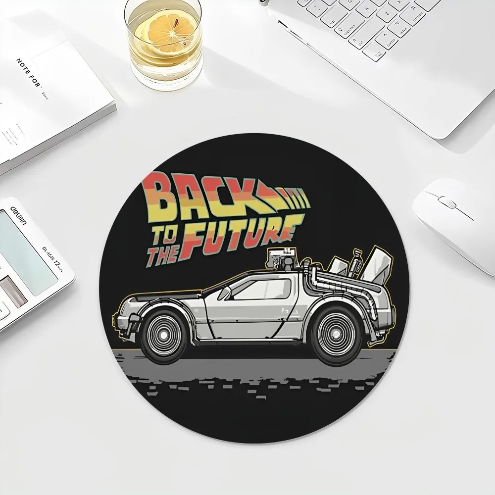 Movie Back To The Future Round Custom Skin Office  Desk Mat Table Keyboard Big Mouse Pad Laptop Cushion Office Desk Accessories