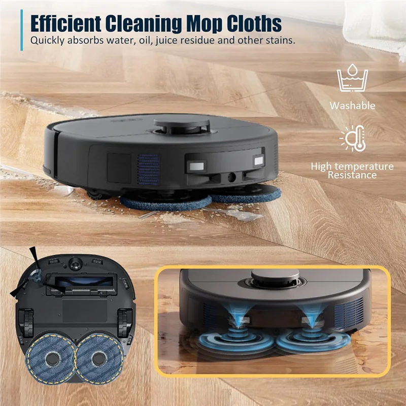 Peças domésticas para eufy x10 pro omni robô aspirador de pó escova lateral principal filtro hepa mop pano sacos pó peças reposição acc