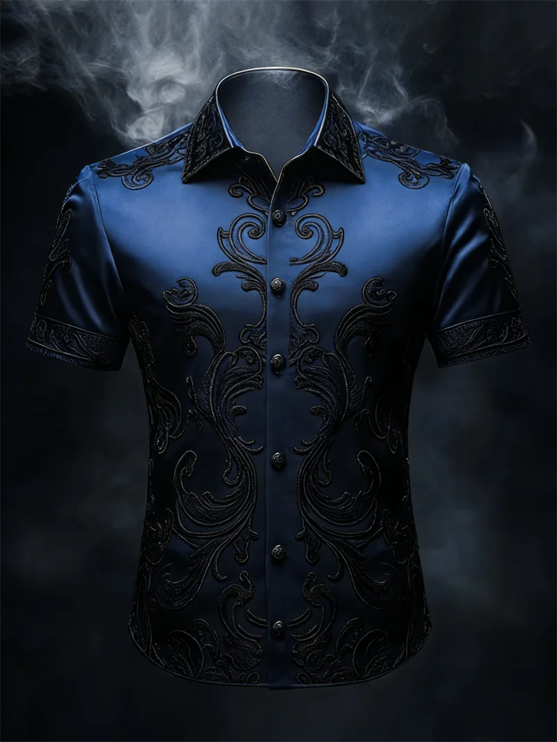 

Новая мужская повседневная рубашка с коротким рукавом и воротником, с 3D-принтом, модным узором, удобная и стильная.