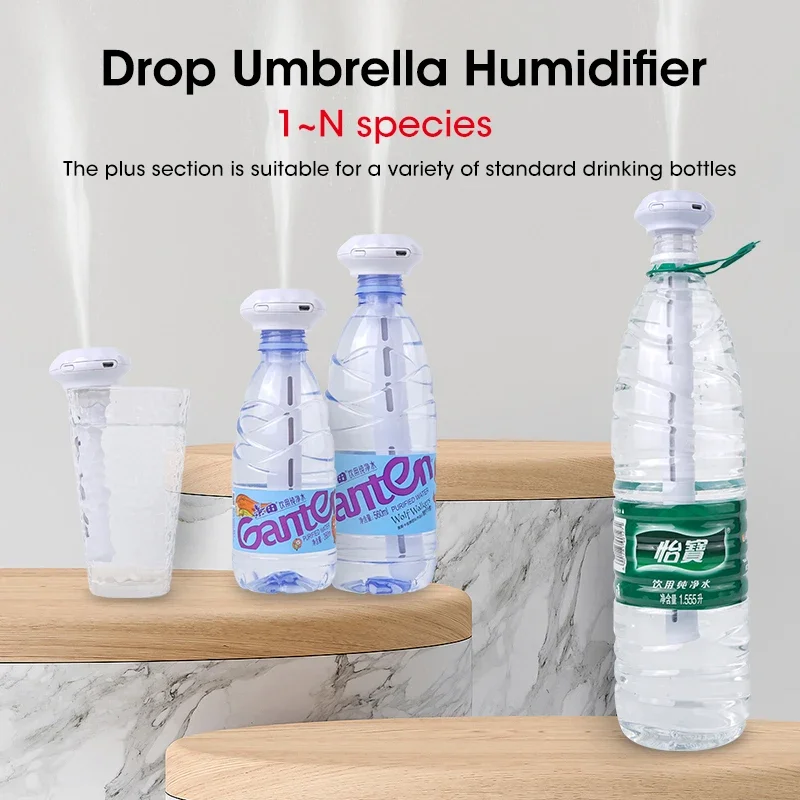 **Portable USB Humidifier Mini Travel Umbrella Cool Mist Spray Air Moisturizer For Home Office Car Bedroom Use**