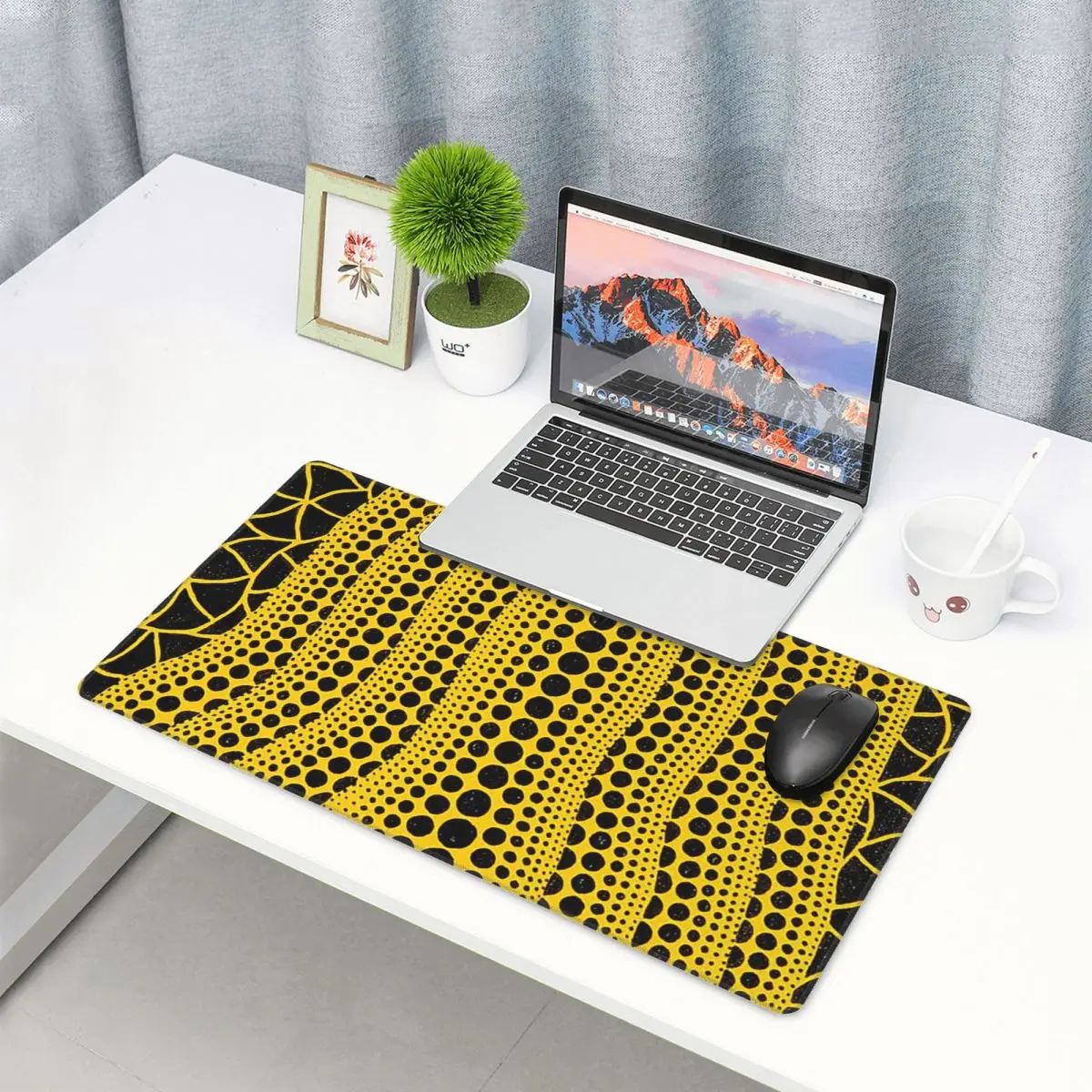 

Large Mouse Pad YayoiKusama Pumpkin Abstract Art GamerPC Laptop Mats Keyboard Carpet Computer Gaming Office Accessories Desk Mat