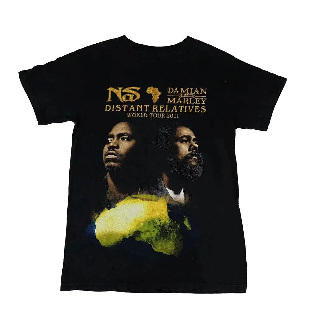 Nas Damian Marley Jr Gong Mens T Shirt Distant Relatives World Tour 2011