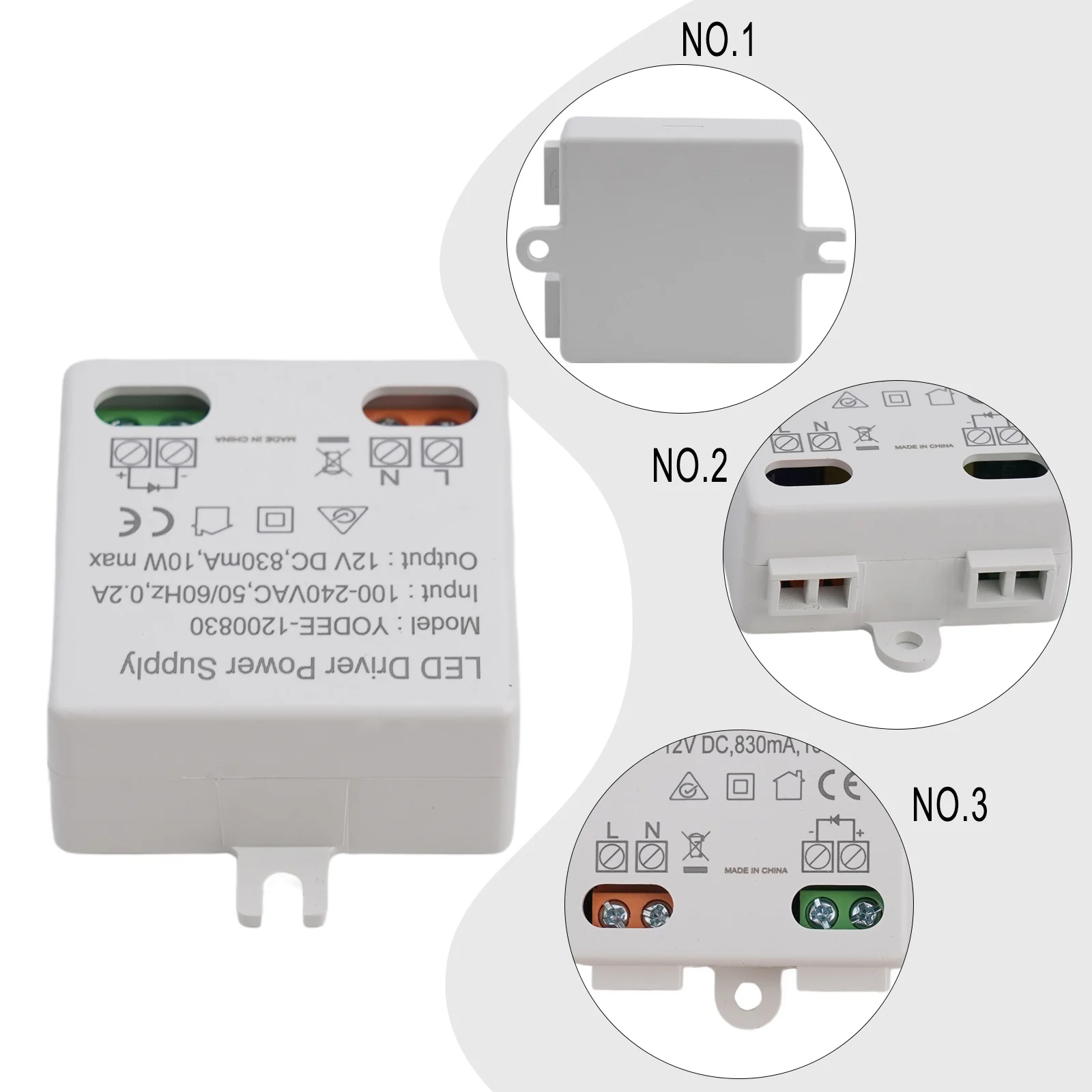 1pc LED Driver Power Supply With Short Circuit Protection For 12V LED Strip Lights Doorbells Electrical Equipment Supplies