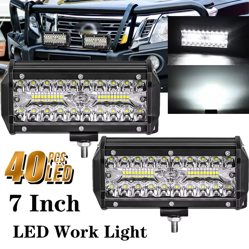 

7-дюймовая светодиодная панель для вождения грузовика, внедорожной лодки, автомобиля, трактора 4x4, внедорожника, квадроцикла, световая панель/рабочий свет, прожектор, светодиодные фары 6000K