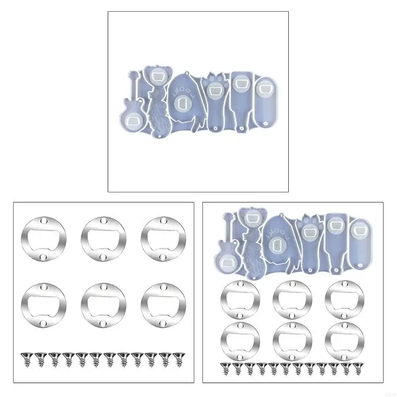 R9JE Handmade Corkscrew Opener Resin Casting Mold DIY Crafts Crystal Epoxy Resin Mold