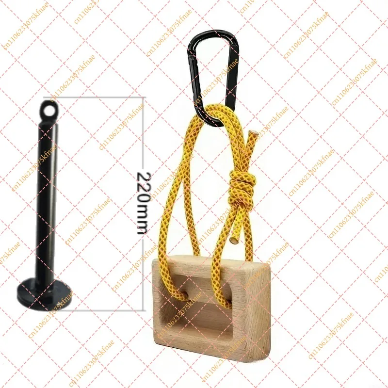 Portable Wooden Climbing Hangboard Dual Pocket Finger Grip Blocks Loading Pin Rock Climbing Forearm Strength Trainer