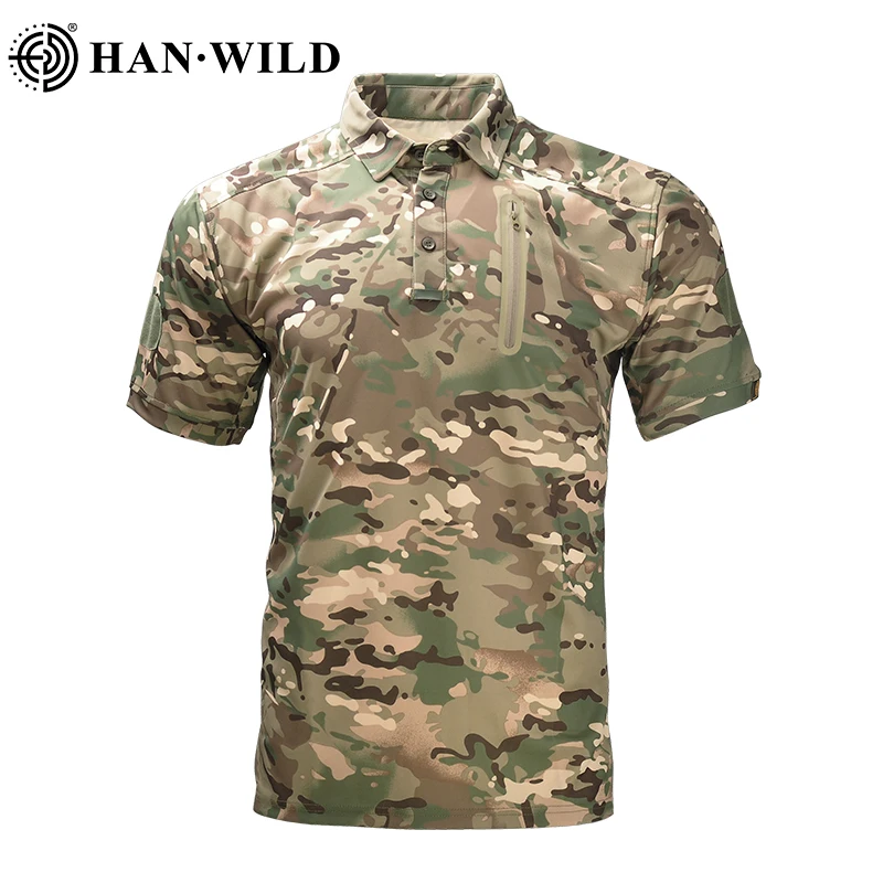 

Men Polo Shirt Quickly Dry Short Sleeves Summer Sports Hiking Clothing Golf Tennis T-Shirt Man Tee Tactical Camouflage T Shirts
