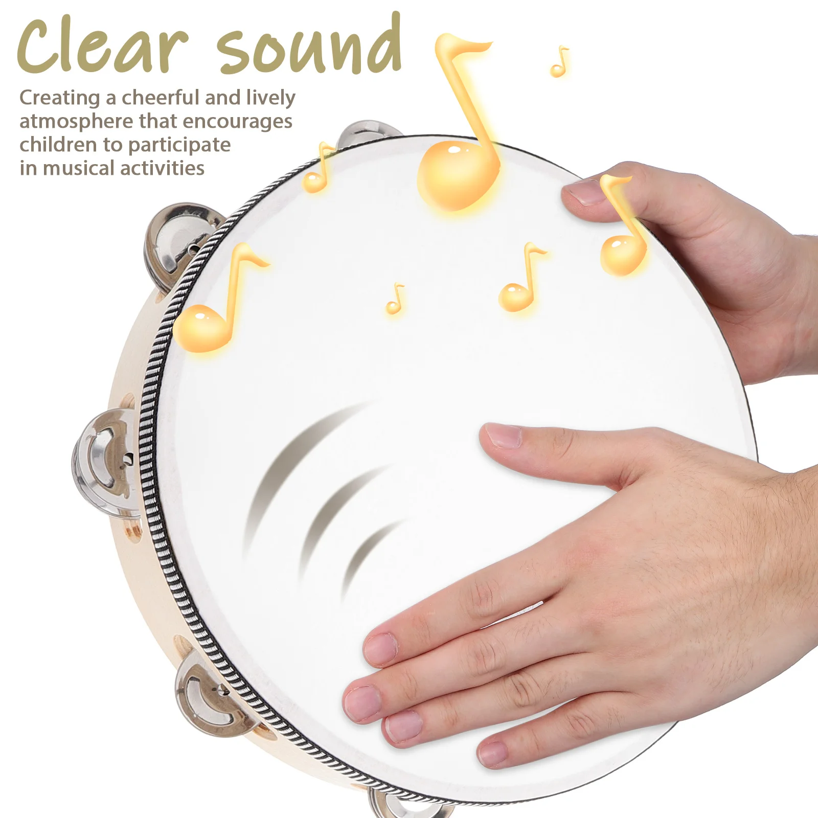 

3Pcs Wooden Toddler Musical Instruments Hand Tambourine for Kids Preschool Percussion Rhythm Development Musical Instruments