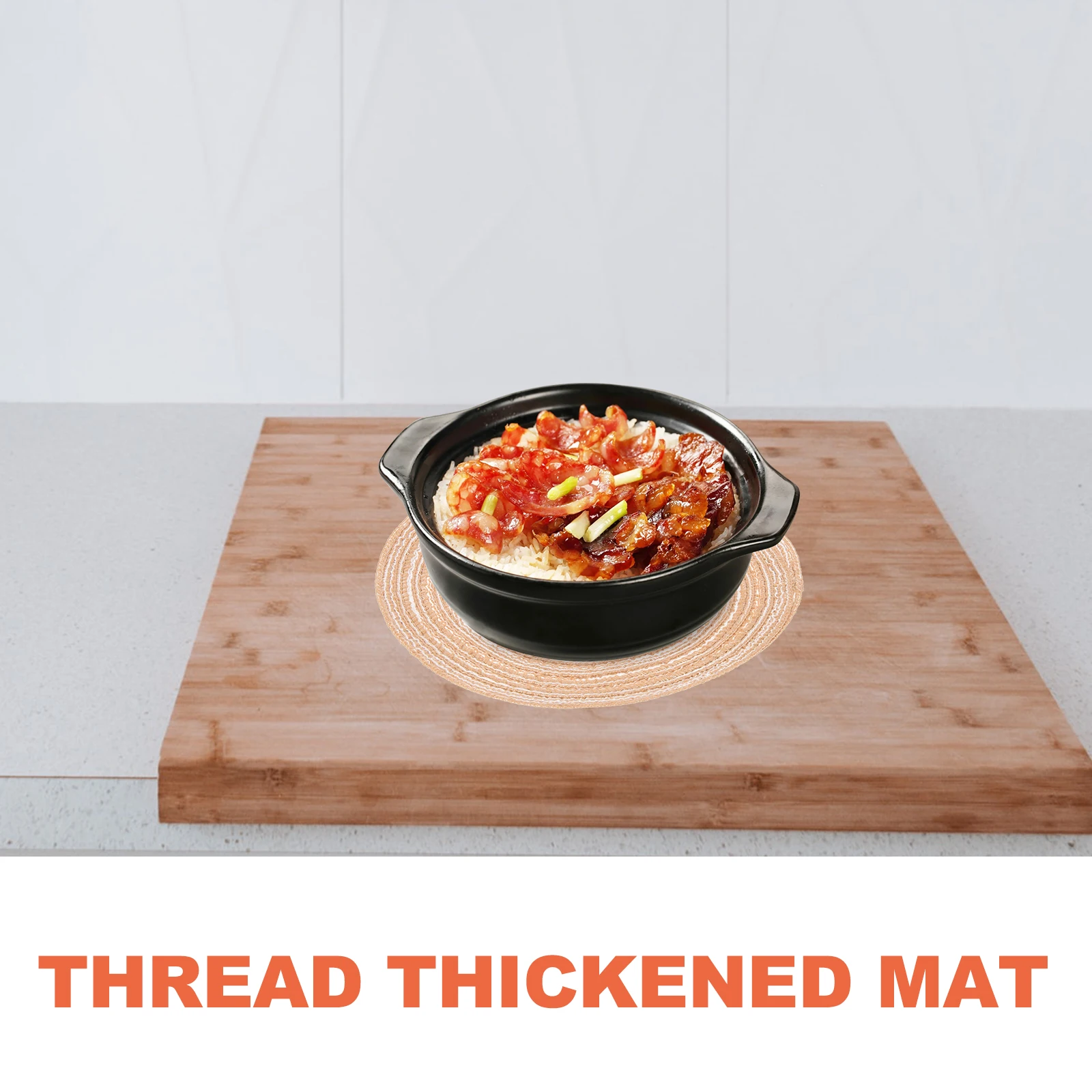 

4pcs Round Placemat Pads Non Slip Dinner Mats Plate for Tables Dining Insulation Placemats Coffee Woven Placemat Cup Heat