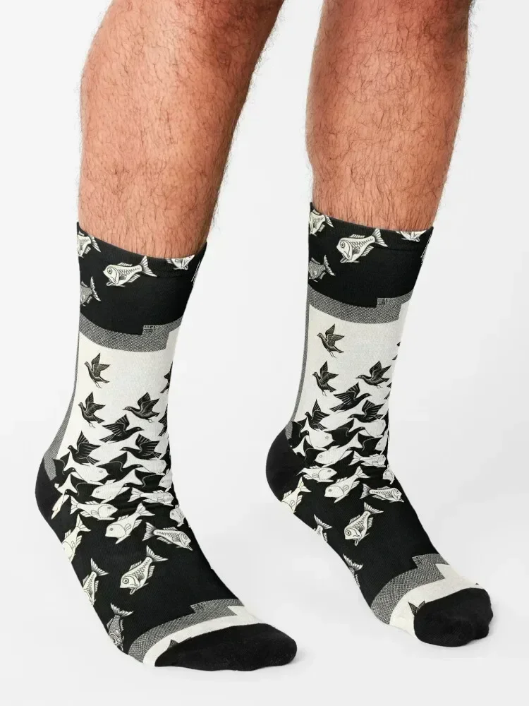 Escher - Sky And Water II, 1938 Socks winter gifts Stockings gym football Socks Girl Men's