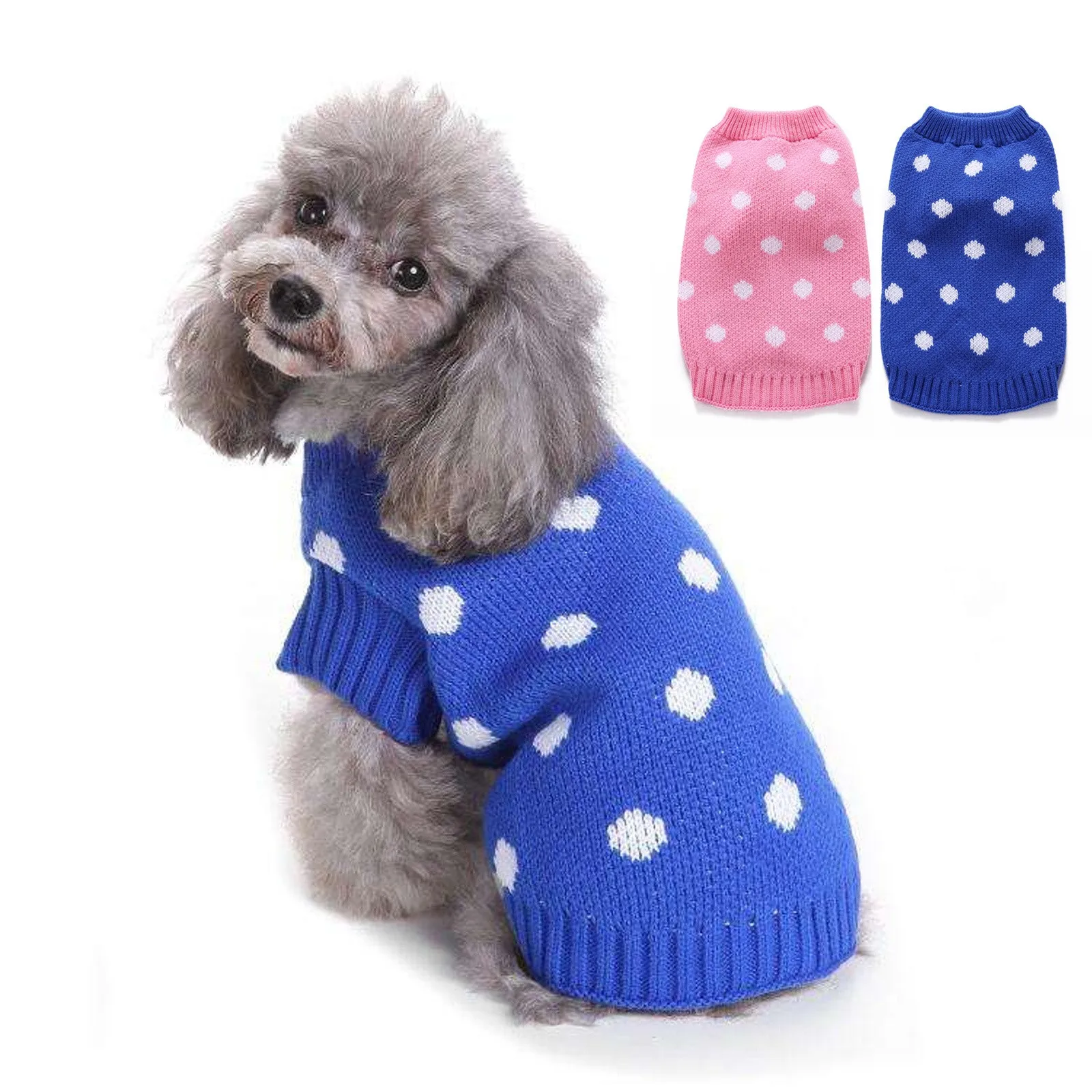 Pet Dog Clothes Cute Heart Knit Sweater Round Neck SlimFit Puppy Jumper Doggie Dress ForSmall Medium Large Dogs Cats 2026