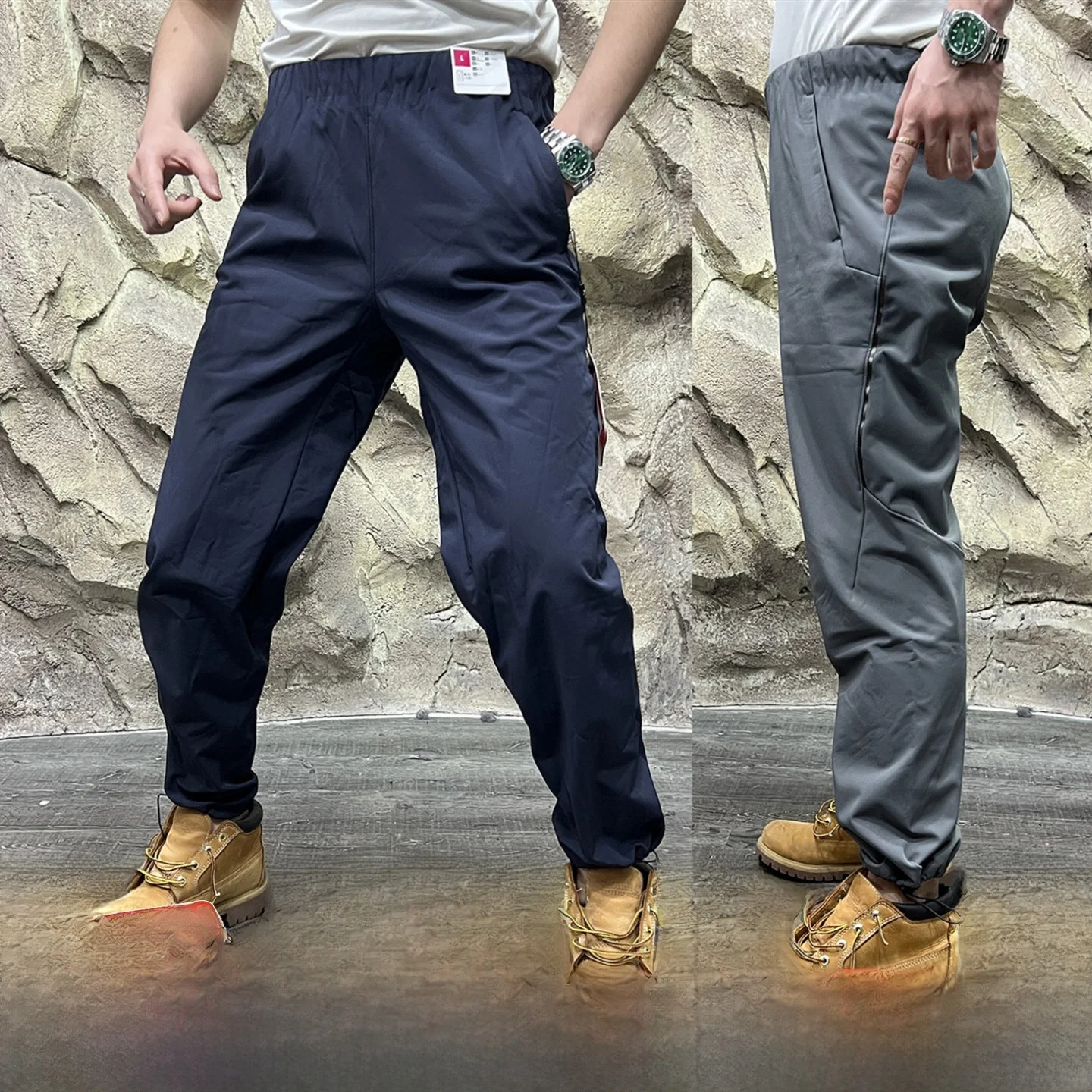 

High-End Men's Fce-Lined Soft ell Pants Waterproof Windproof Warm Busin Casual Straight Leg Pants Outdoor Gear
