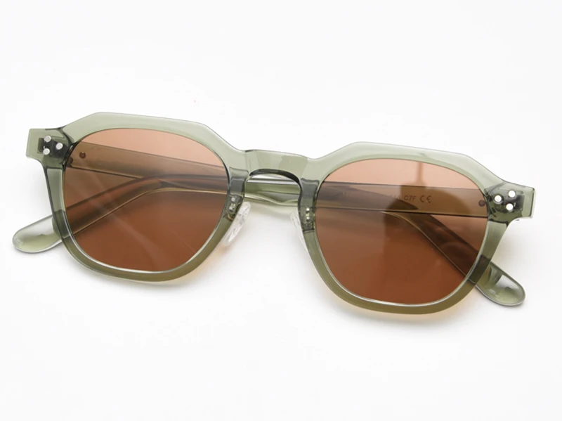 Peekaboo Retro-Sonnenbrille im koreanischen Stil für Damen, TR90-Rahmen, Polygon-polarisierte Sonnenbrille, UV400, männlich, grün, braun, 2023, Sommer – Detail 18