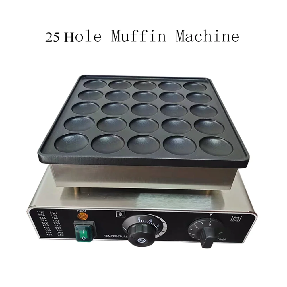 Commercial electric 25 hole pancake maker, waffle maker, non stick PTFE coating, suitable for restaurants, kitchens, snack shops