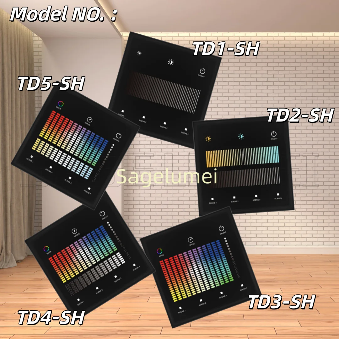 

100-240VAC Skydance New 1 Zone Touch Panel DMX Master Panel TD1/2/3/4/5-SH For Single Color Dual White RGB RGBW RGBCCT LED Strip