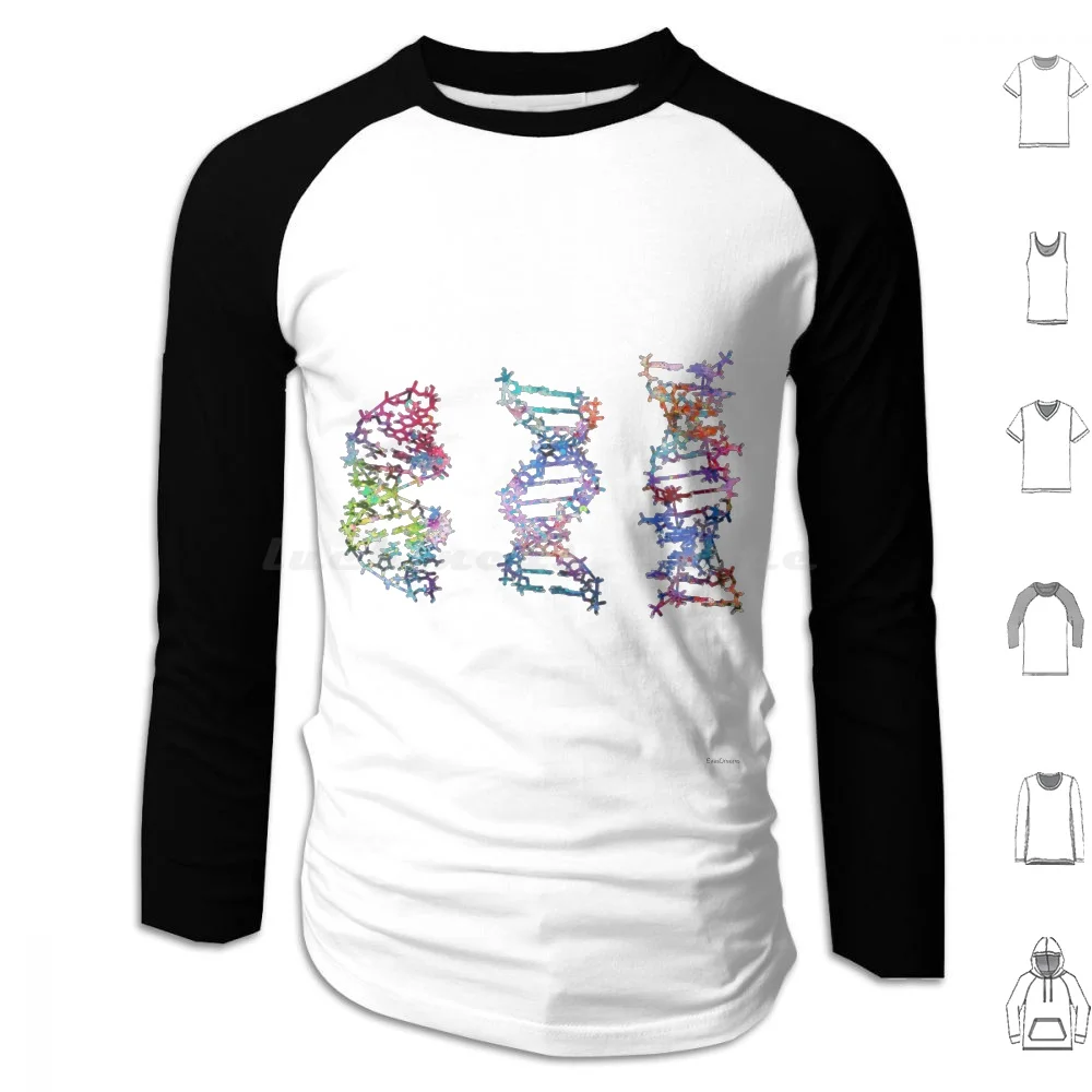 Three Dna Chains Hoodies Long Sleeve Three Dna Chains Molecules Anatomy Biology Humanity Human Science Gene Genes