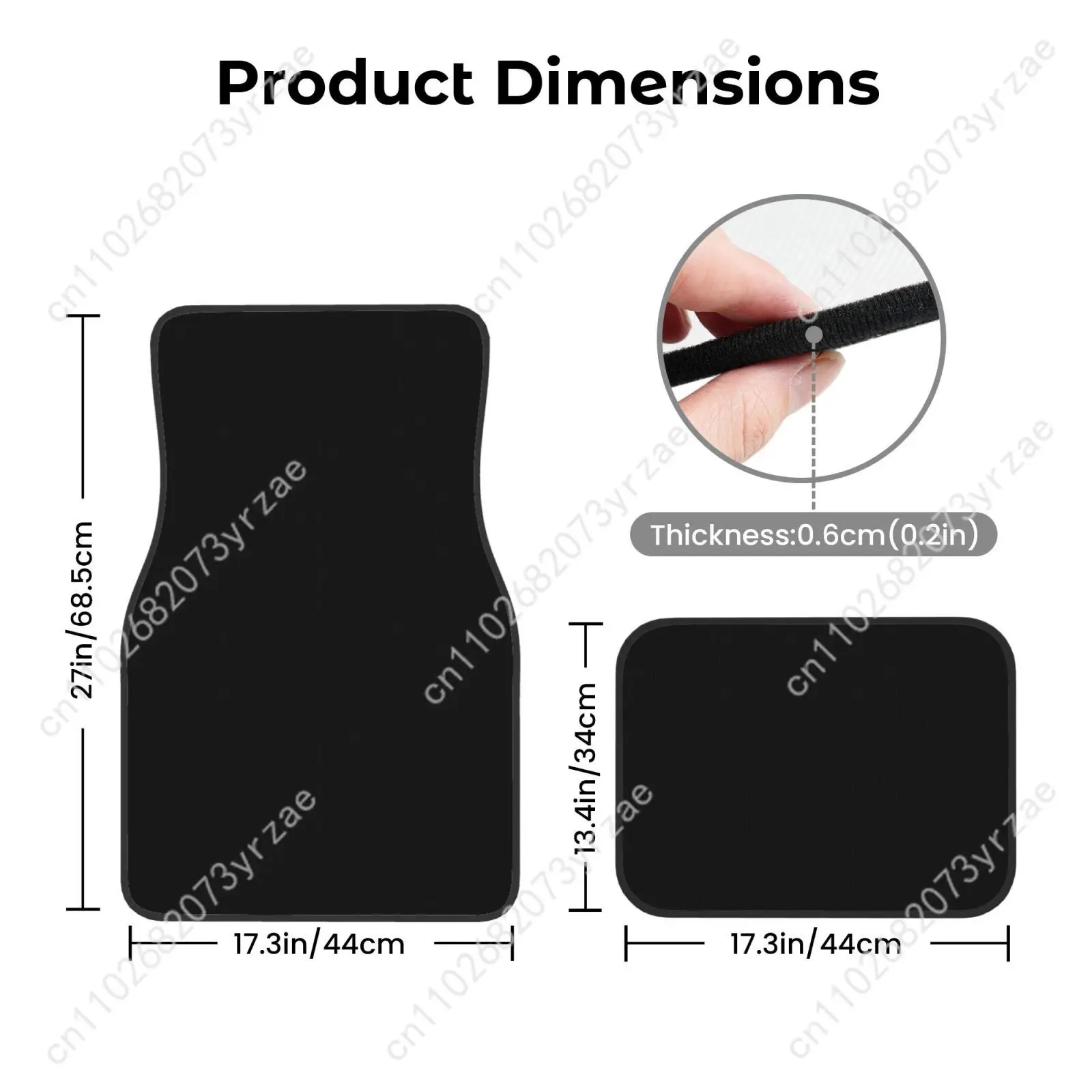 Nazuna Nanakusa 4 قطعة الحصير سيارة عالمية جميع المواسم المألوف السيارات الداخلية ماصة عدم الانزلاق قابل للغسل الحصير سيارة #6
