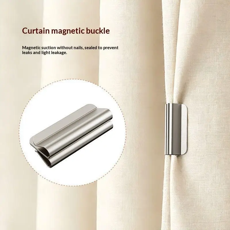 Attaches magnétiques pour rideaux, attaches pour rideaux sans perçage, conception à aimant puissant pour rideaux de salon et de chambre