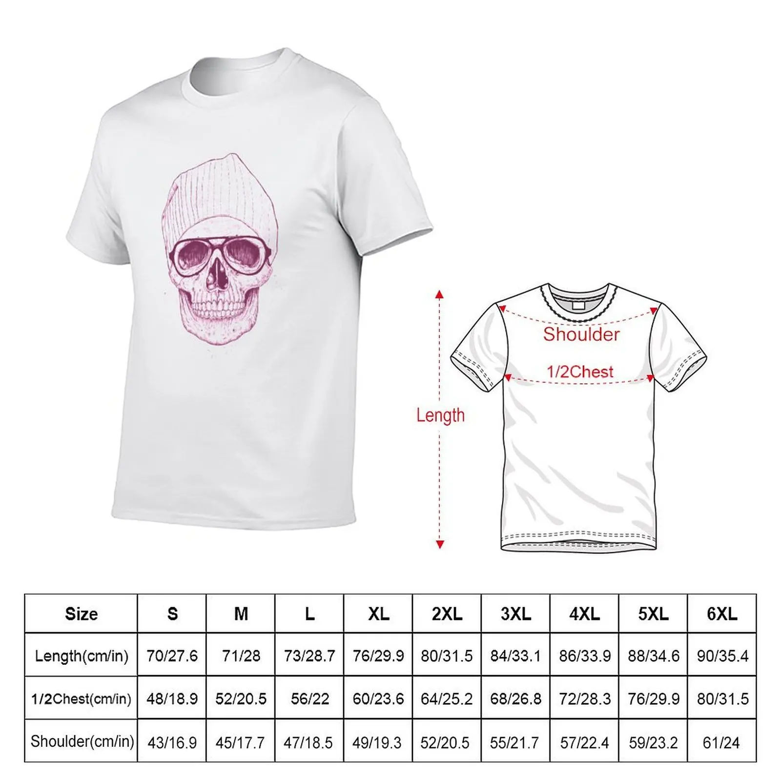 Cool skull T-Shirt cotton t shirts high quality man t shirt luxury T-Shirt