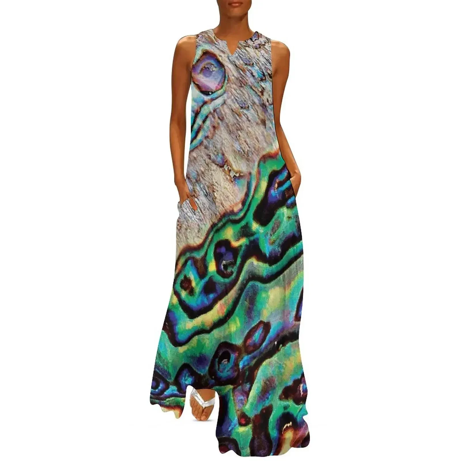 

Paua Shell, the Sea Opal Long Dress dresses for woman 2025 Women's clothing summer dress for women 2025 ceremony dresses Dress