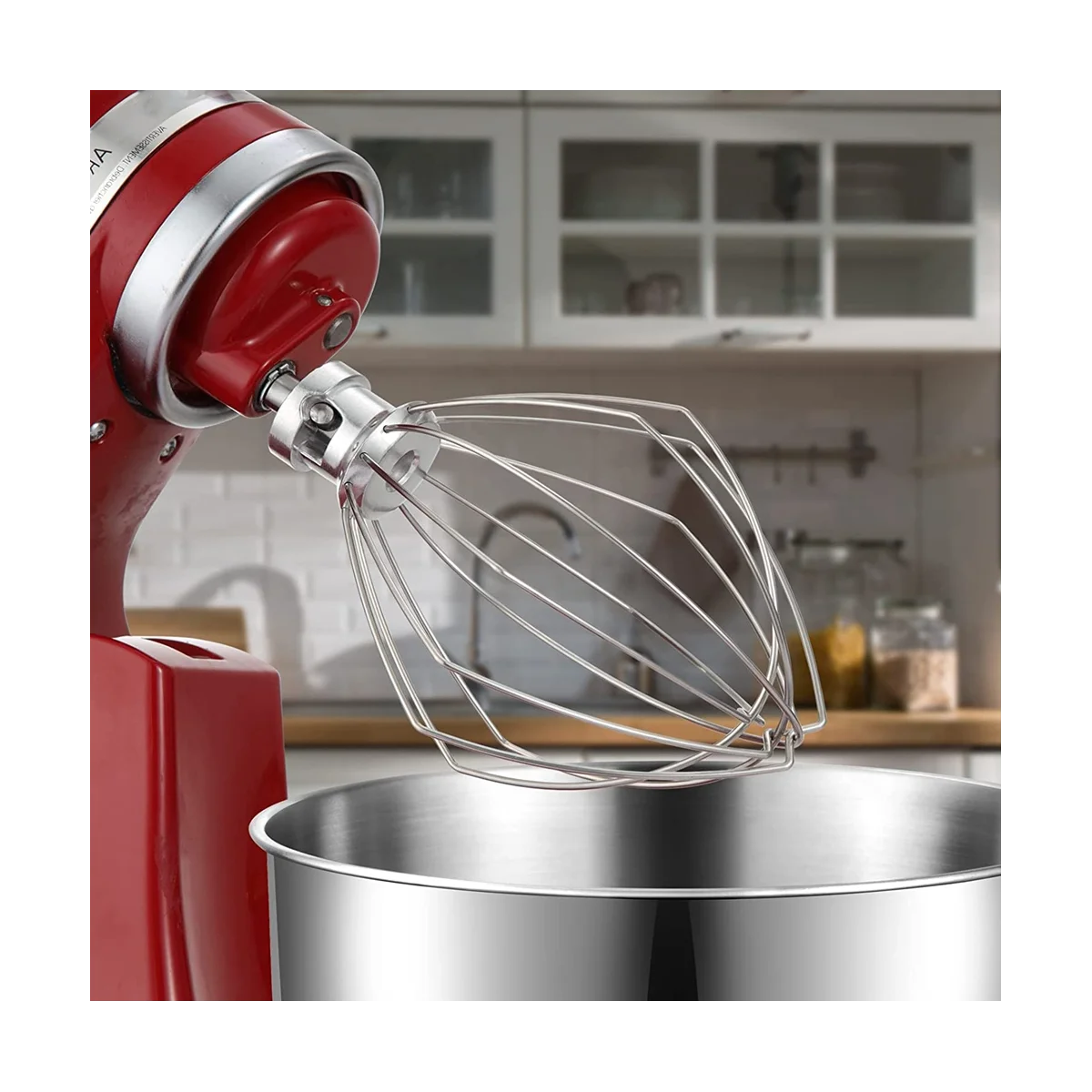 Wire Whip for Kitchenaid Stand Mixer 5QT Lift and 6QT, Whisk Attachment, Stainless Steel Egg Cream Stirrer