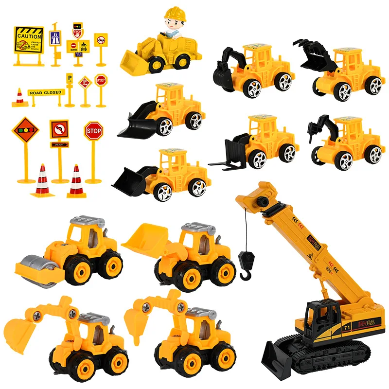 Birthday Cake Decor Excavator Crane Tractor Construction Cakes Topper Party Gifts Birthday Cupcake Sweet Baking Tool Baby Shower