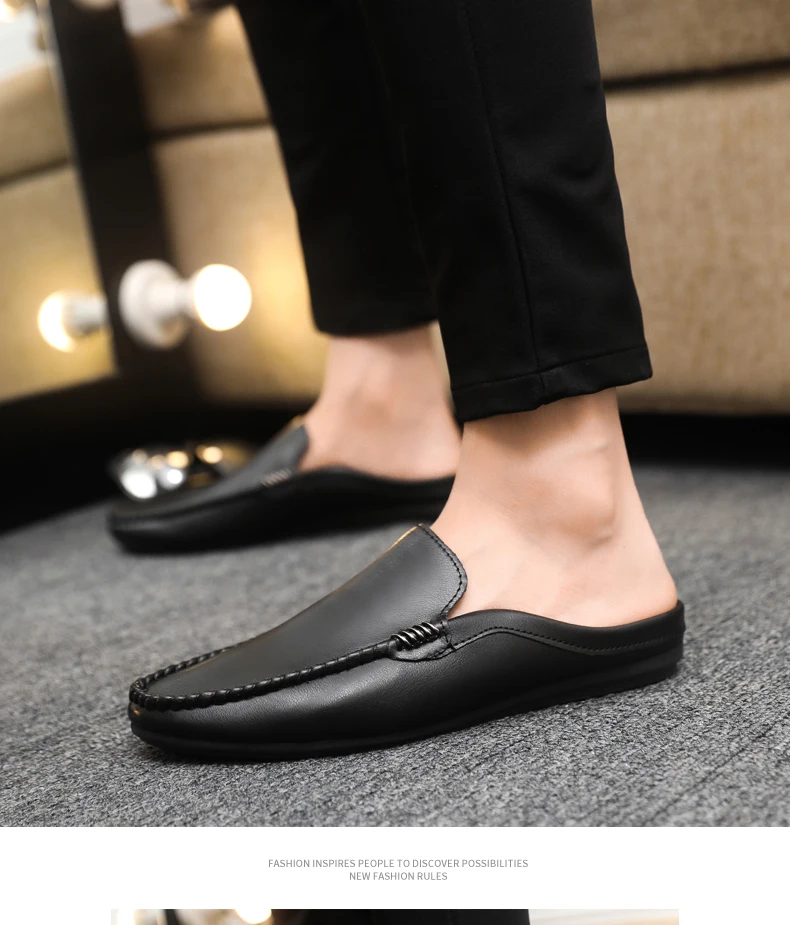 Heißer Verkauf: Herren-Halbschuhe – Bequeme Freizeitschuhe aus PU-Leder für Herren, atmungsaktive Slipper, Slip-on-Schuhe, Lazy Shoes, Herren-Loafer – Detail 12