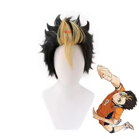 Anime Haikyuu!! Karasuno Nishinoya Yuu Short Wig Cosplay Costume Heat Resistant Synthetic Hair Haikiyu Men Women Wigs