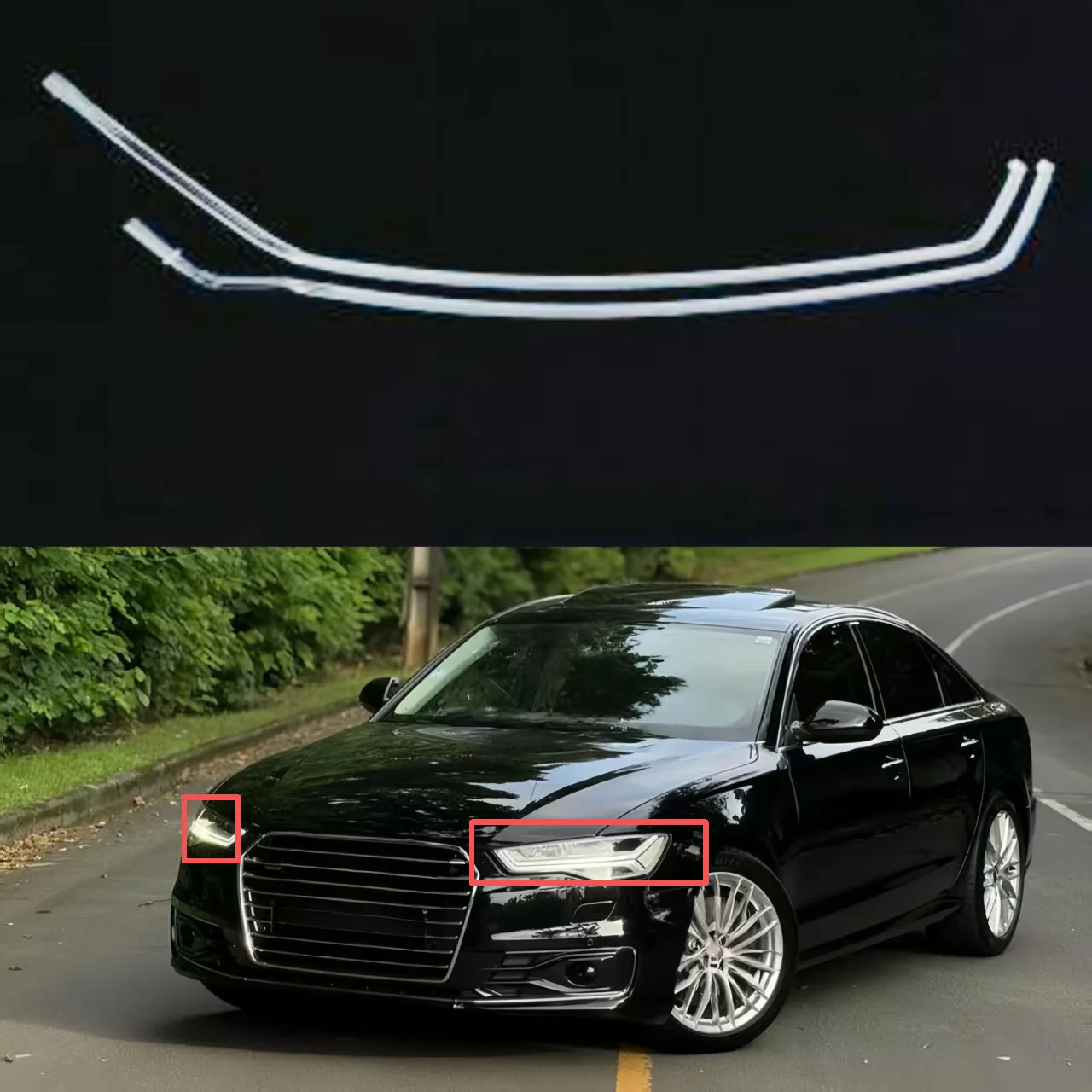 

For Audi A6 C7PA high configuration 2016 2017 2018 DRL tube Daytime Running Tube Light Guide Plate LED car accessories