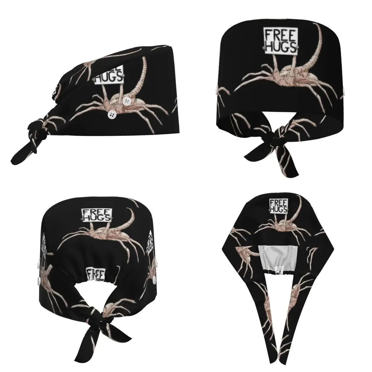 Horror Face Hugger Facehugger Alien Xenomorph Scrub Hat Doctor Working Surgical Cap Unisex Adjustable Nursing Caps for Dentist
