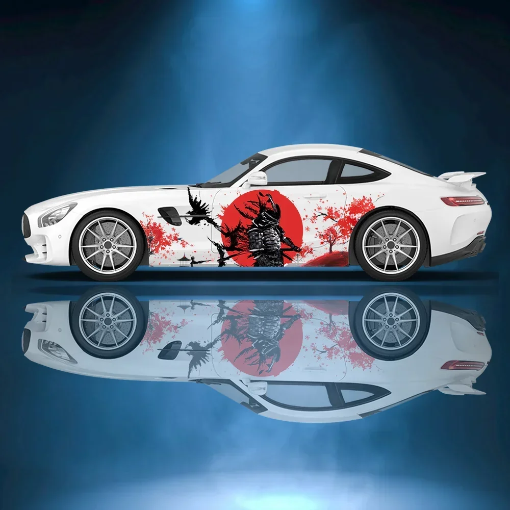 

Красный сливовый цвет, японский самурай, автомобильные виниловые обертки, наклейка из ПВХ, защита от царапин, подходит для грузовиков, внедорожников, декор, автоаксессуары