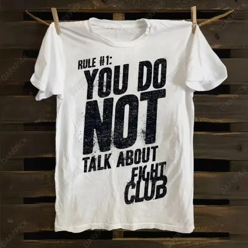 Y2k Fashion Tops 1999 Fight Club Movie Grafikdruck T-Shirts Vintage O Neck Streetwear Lässige lockere T-Shirts Fans Geschenk Unisex – Detail 3