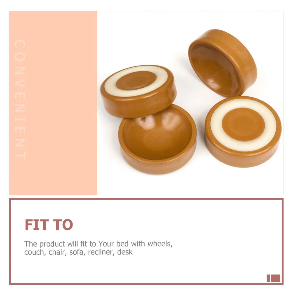 

10 Pcs Non-slip Coaster Caster Pads for Home Mat Footrest Protector Furniture Anti-slip Antislip Brown Piano