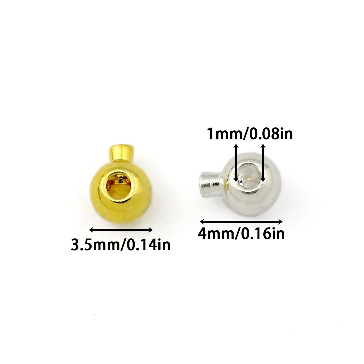6pcs Round Copper Stopper Spacers Positioning Crimp End Septum Clip Clasp for Jewelry Making DIY Necklace Bracelet Connector