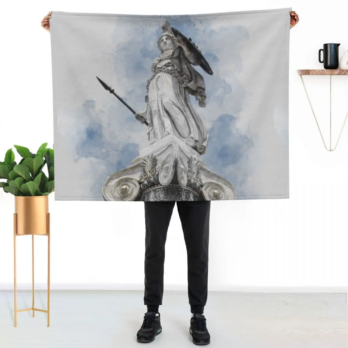 Classic greek statue Athena Throw Blanket Beautifuls Sleeping Bag Plush Sofas Blankets For Baby Kid'S Blankets