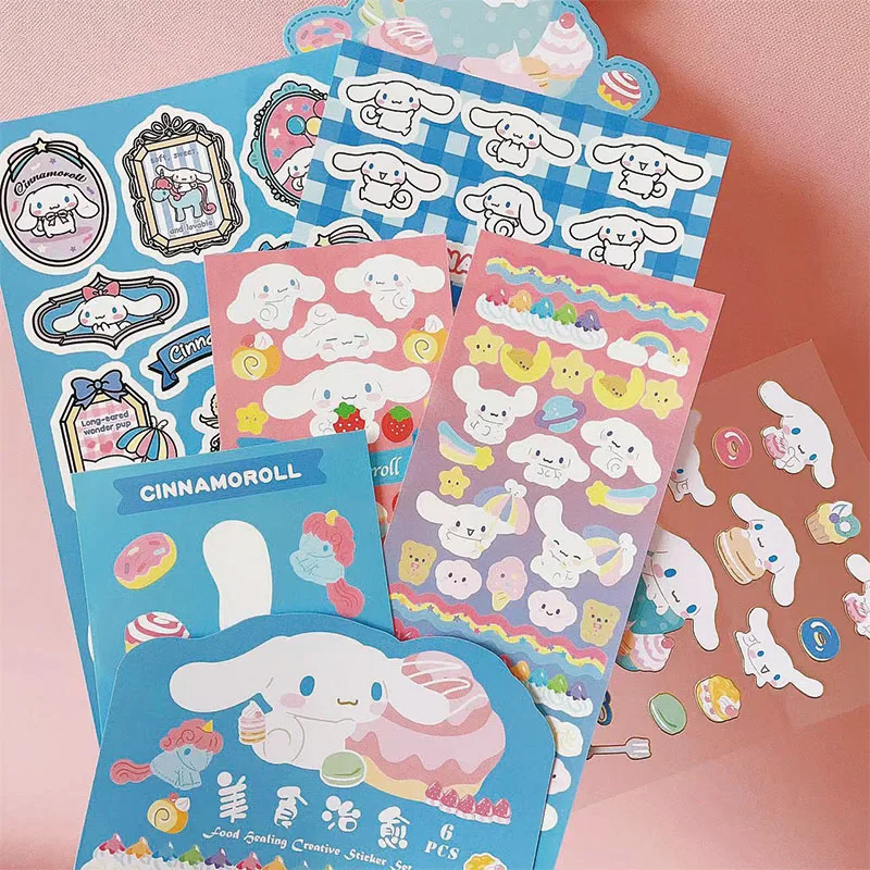 30 pack/lot Sanrio Melody Cinnamoroll Kuromi Stickers Cute Scrapbooking DIY Diary Decorative Sticker Album Stick Label