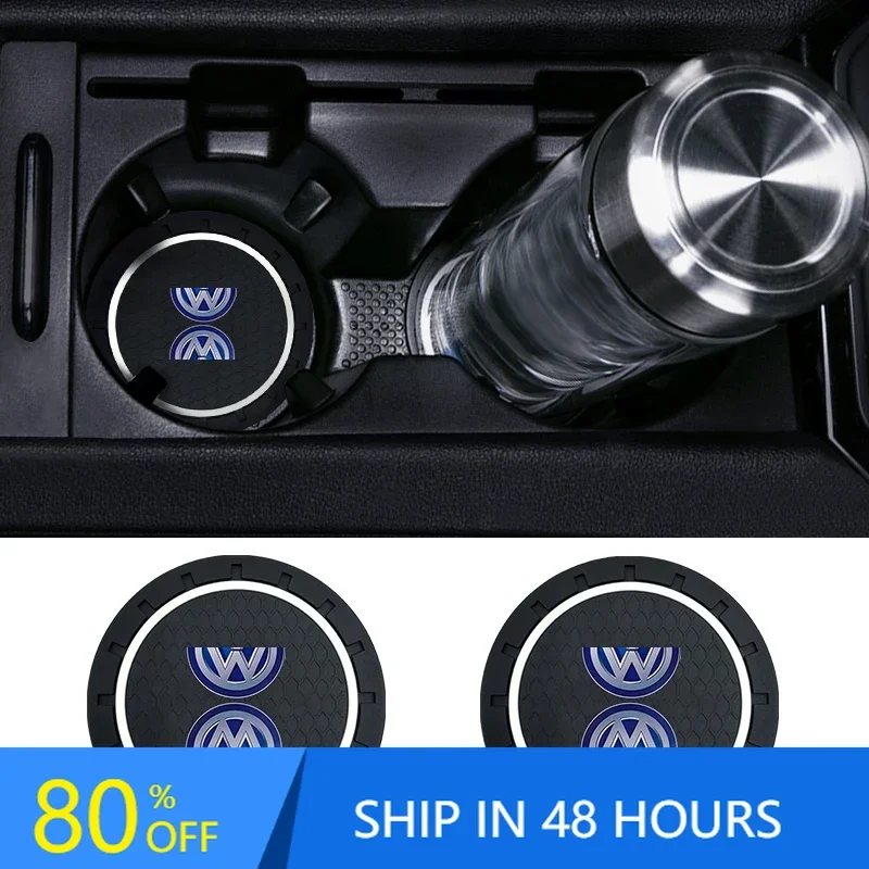 

Car Stickers New Car Coaster Water Cup Bottle Holder Anti-slip Pad Mat Silica Gel For Volkswagen Golf-5 6 7 Bora Jetta POLO