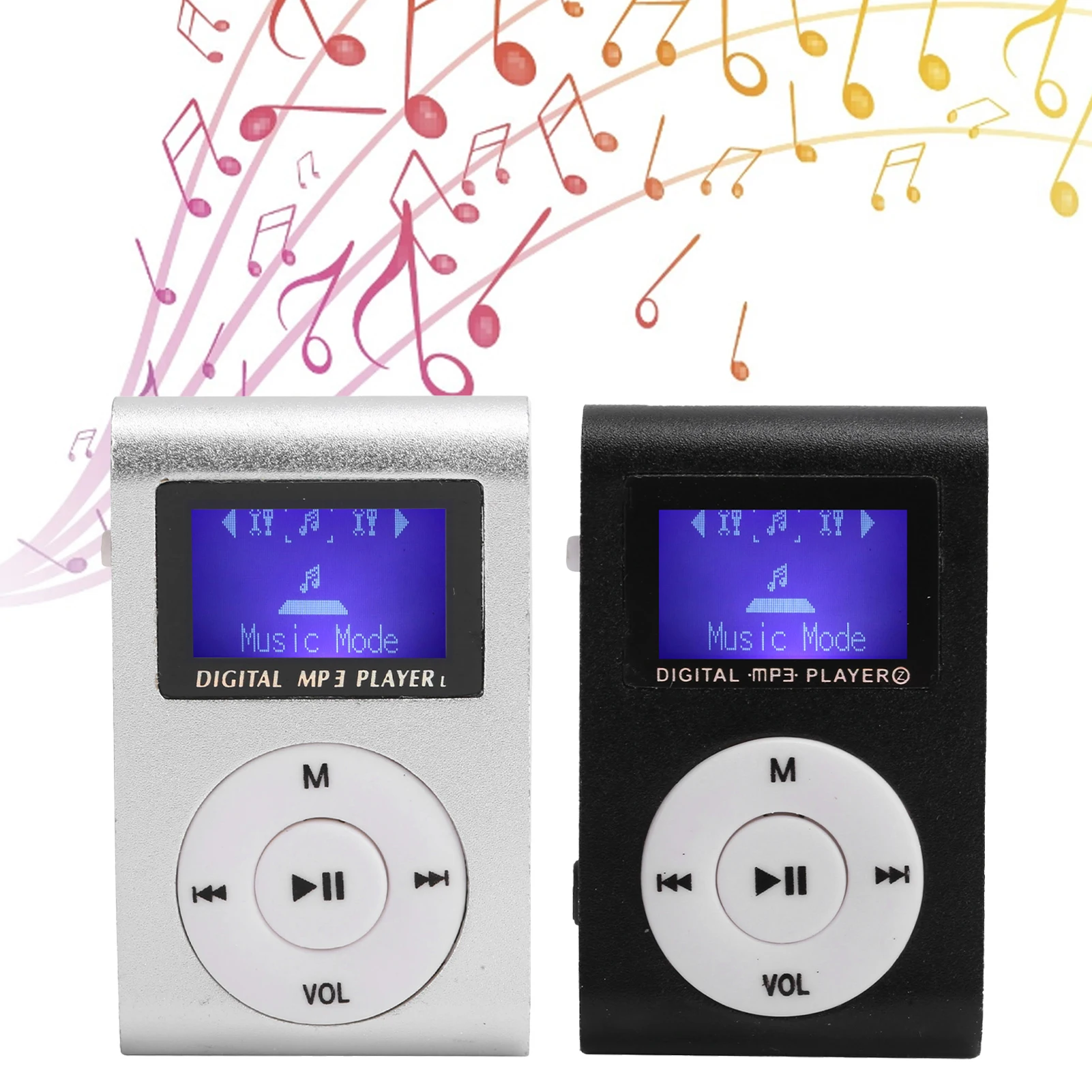 Portable Mini MP3 Music Player Lightweight Durable High Quality Easy Using Sports BackClip LCD Screen MP3 Support Memory Card