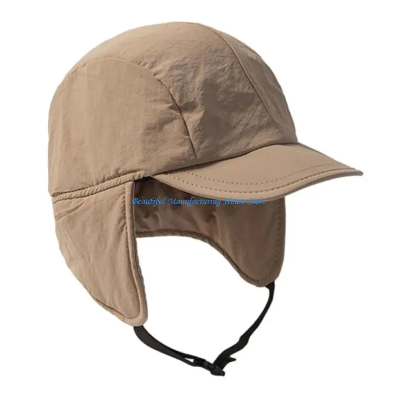 E56A Thick Baseball Caps for Cold Weather Sports Hat Ushanka Hat 2000s Cosplay Hat Morandi Ear Warmer 2000s Trend