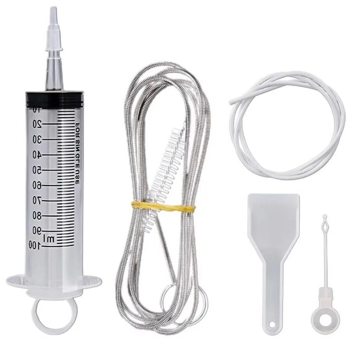 5 pz Kit di Draga per Frigo Flessibile Frigorifero Scrub Spazzola Riutilizzabile Pulito Scarico Uscita Strumento di Drago Pulizia Siringa Pala