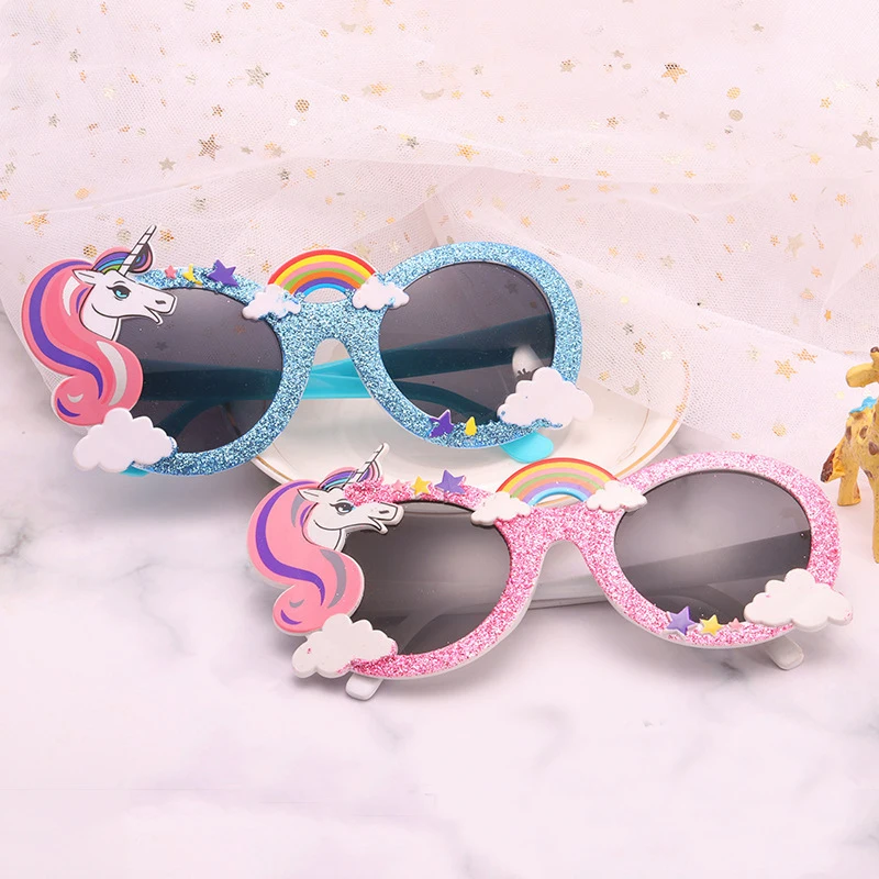 1 szt. Jednorożec Rainbow Party okulary przeciwsłoneczne maska ​​kostiumowe okulary Photobooth rekwizyty dla dzieci dorosłych wesele świąteczne DIY dekoracje