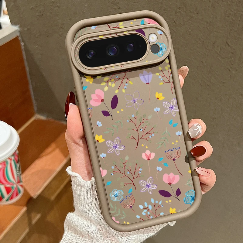 Blumen-Druck-Hülle für Google Pixel 10, 8, 7 Pro 10, 9 Pro XL 9A, 8A, 7A, stoßfeste, weiche TPU-Silikon-Telefonabdeckung für Pixel 8 Pro – Detail 8
