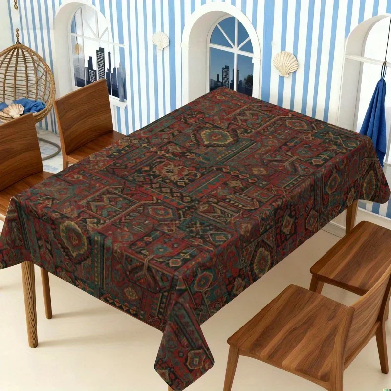 1 piece 2D polyester multi-shape available abstract geometric print machine-washable with a retro Persian stylexzj