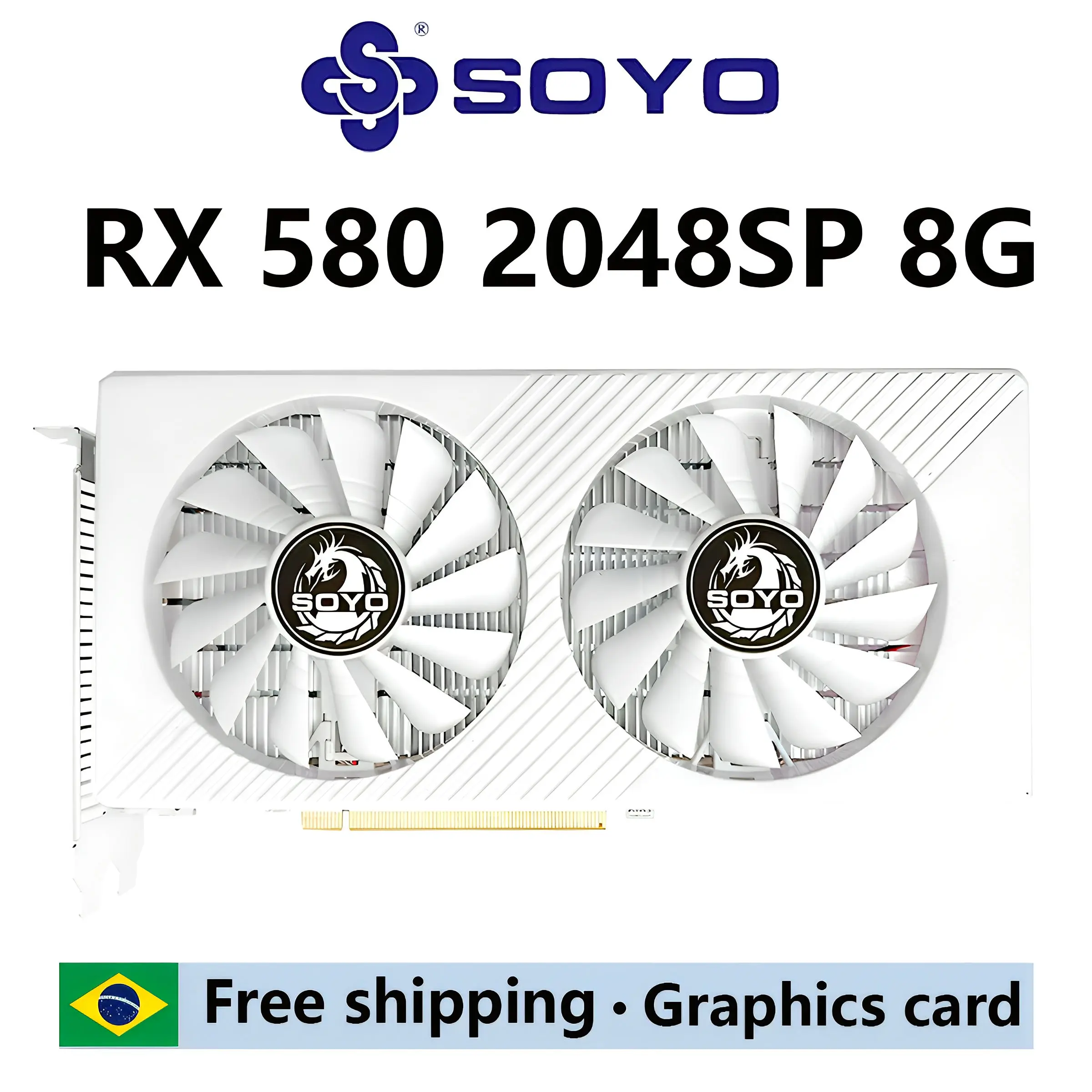 

Видеокарты SOYO AMD Radeon RX580 8G GDDR5 с памятью, игровая карта PCIE3.0x16 HDMI DP DVI для компонентов настольного компьютера
