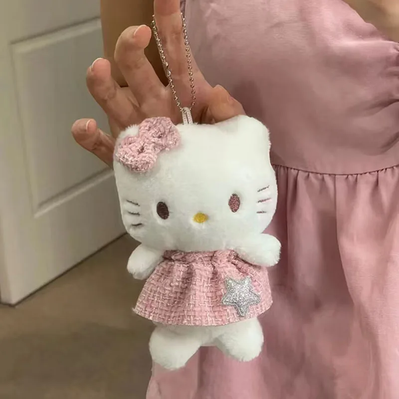 Peluches Sanrio Chaveiro, Olá Kitty Pingente, Criativo Amor Fivela, Telefone Pendurado Chaveiro Acessórios, Presentes Kawaii