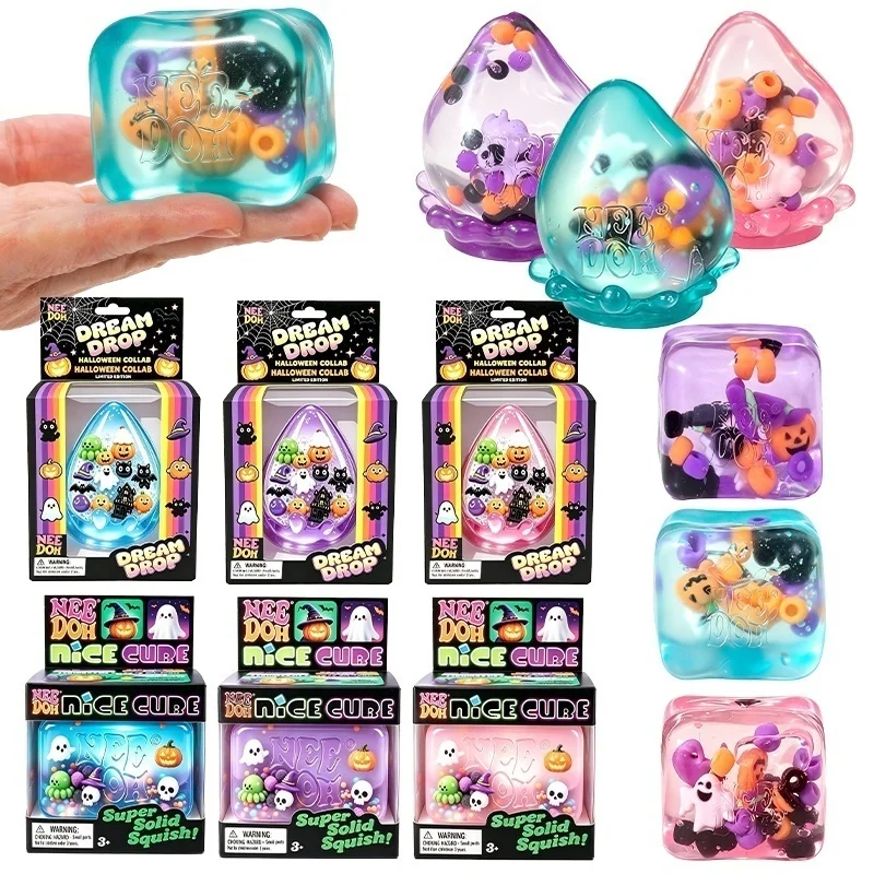 Needoh Dream Drop Cube Maltose Squishy Toy Halloween Limited Stress Anxiety Squeeze Slow Rise Sensory Toy for ADHD Relax Relief