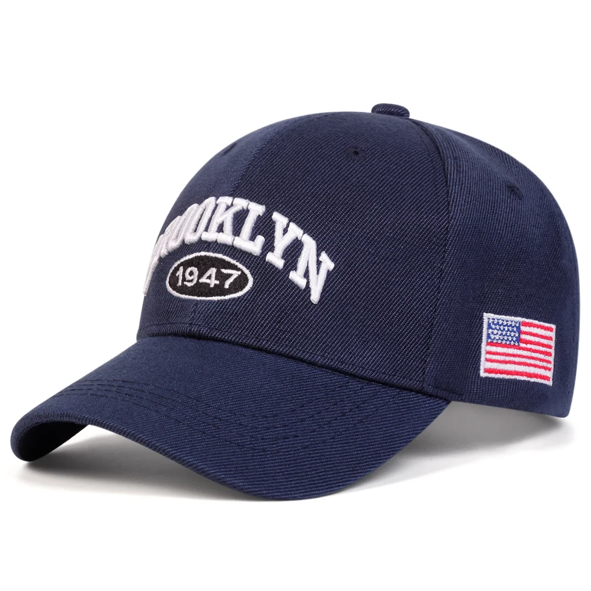للجنسين بروكلين المطرزة الجانب العلم الأمريكي قبعات البيسبول ربيع الخريف في الهواء الطلق قابل للتعديل قبعات عادية واقية من الشمس قبعة قبعة