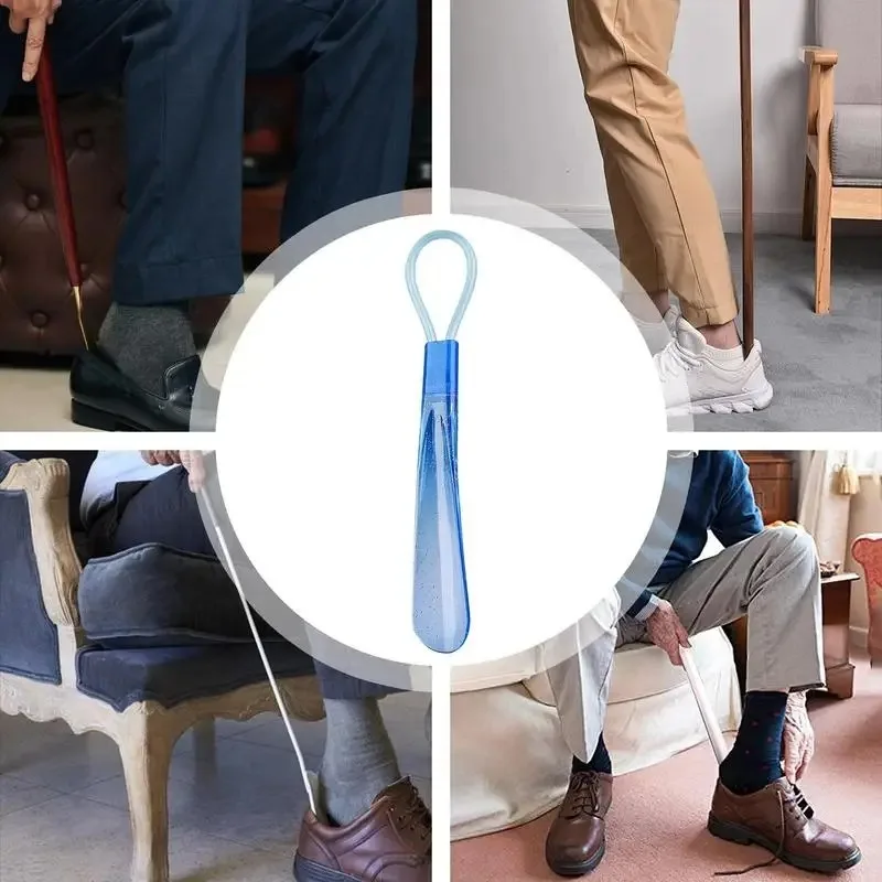 HOT 21cm Short Handle Plastic Shoe Horn Portable Shoe Spoon Wear Helper Tool Shoe Accessories For Seniors