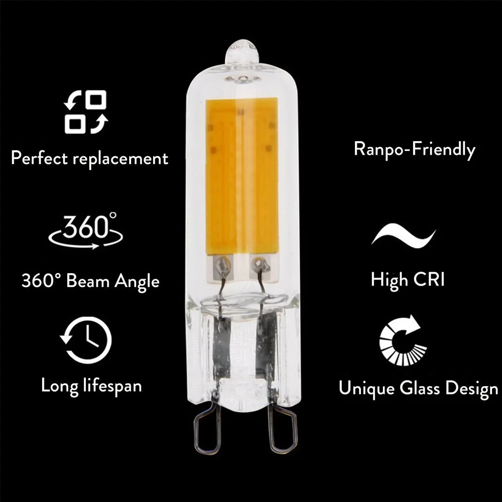 10X G9 Led Light Bulb 6000k Bulbs Cob Mini Lamp 360 Beam Ac110v Softwhite 15w Super Bright Glass Lamps Home Chandelier Spotlight
